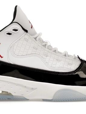 Jordan White Black with Red Accent Retro Basketball Shoe